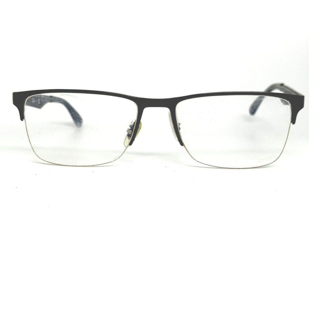 Ray-Ban RB 6335 2503 Black Semi-Rimless Eyeglasses Frames 54-17-145 Mens Womens